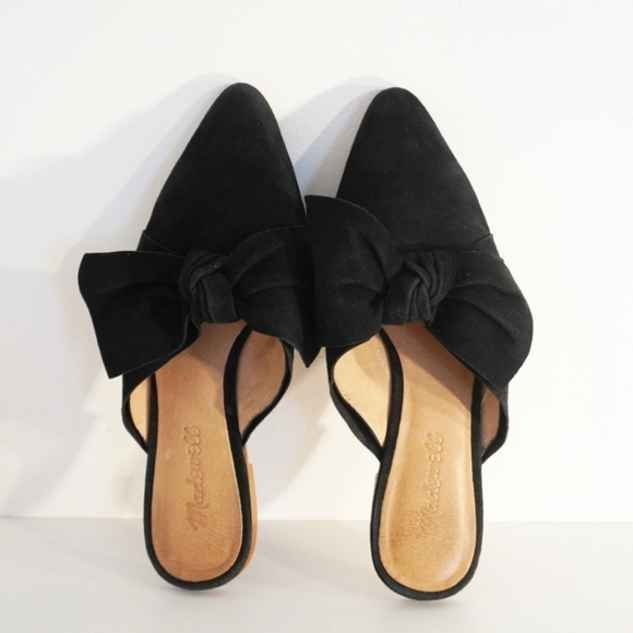 Madewell Shoes - Womens Madewell Remi Black Suede Mule/Flats  7.5